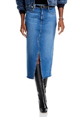 Paige Meadow Raw Hem Denim Midi Skirt - 100% Exclusive