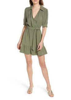 PAIGE Meagan Faux Wrap Dress in Vintage Ivy Green at Nordstrom