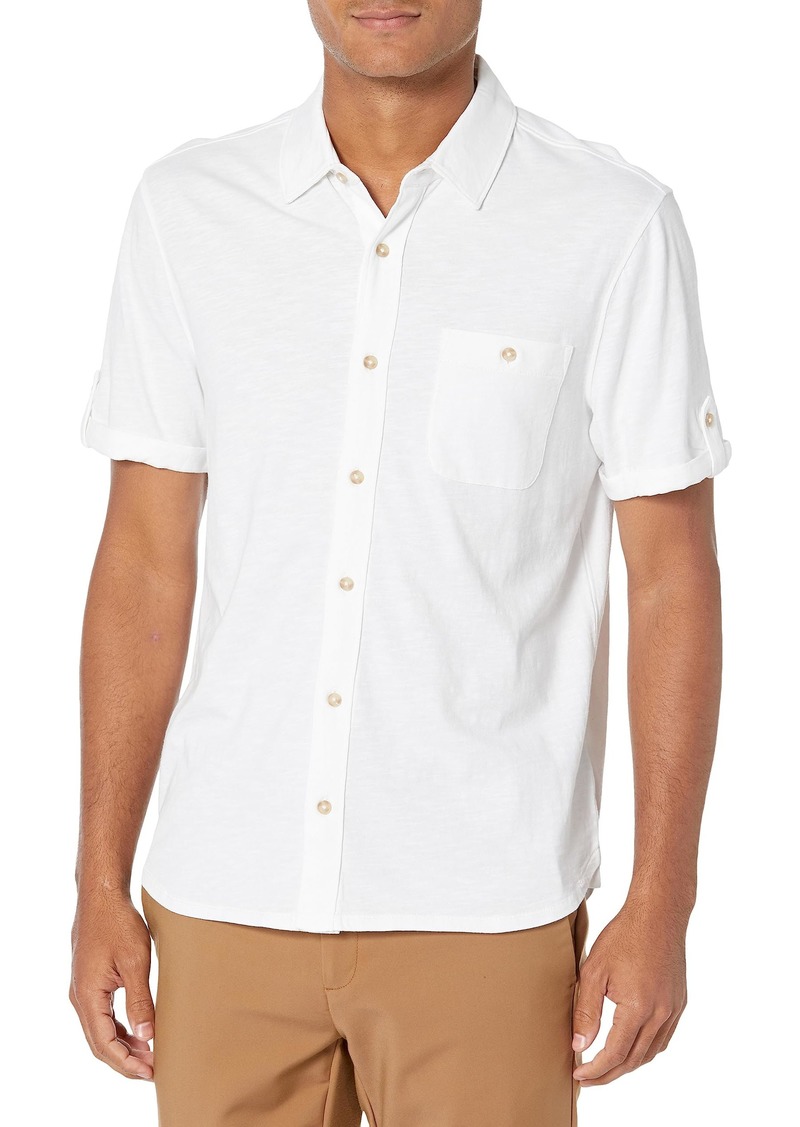 PAIGE Men's Brayden Short Sleeve Shirt with Roll Tab