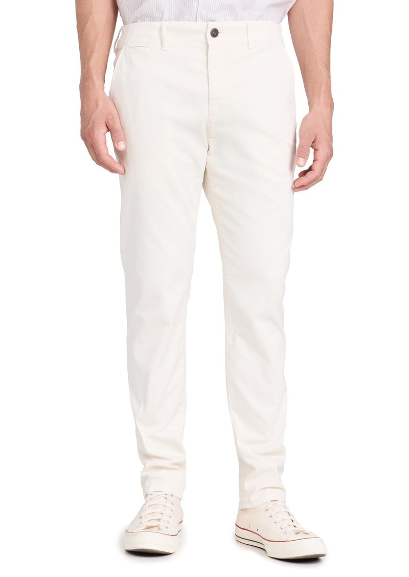 PAIGE Men's Danford Stretch Sateen Chino Pants  Off White White 31