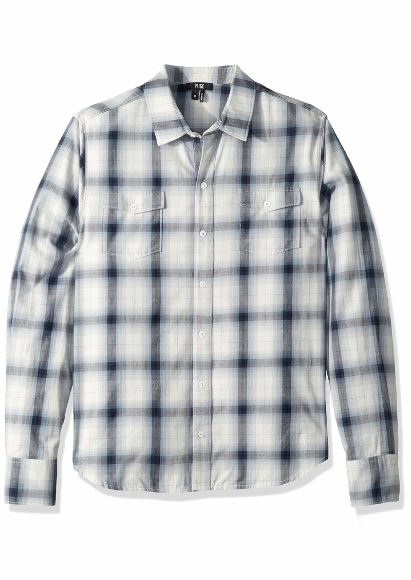 PAIGE Men's Everett Long Sleeve Plaid Shirt  S