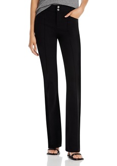 Paige Naomi Seaming Detail Mid Rise Straight Leg Jeans in Black