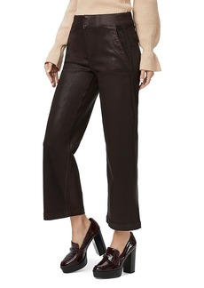 Paige Nellie High Rise Cropped Trouser Jeans in Coated Chicory Coffee