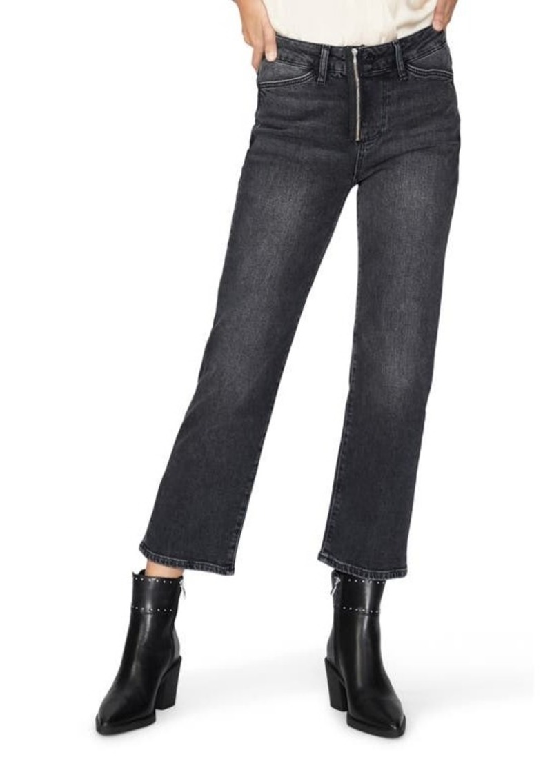 PAIGE Noella Exposed Zip Crop Relaxed Straight Leg Jeans