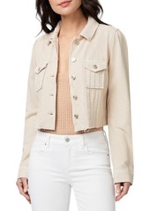 PAIGE Pacey Raw Hem Crop Twill Jacket