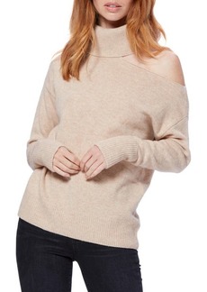 PAIGE Raundi Cutout Shoulder Sweater in Camel at Nordstrom