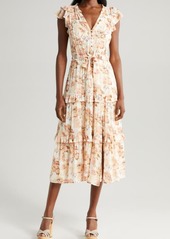 PAIGE Rozlyn Floral Tiered Silk Midi Dress