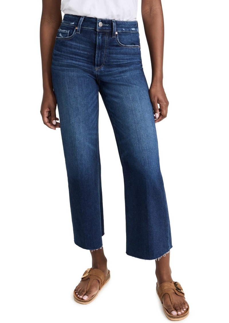 PAIGE Women's Anessa Jeans with Raw Hem  Blue 23