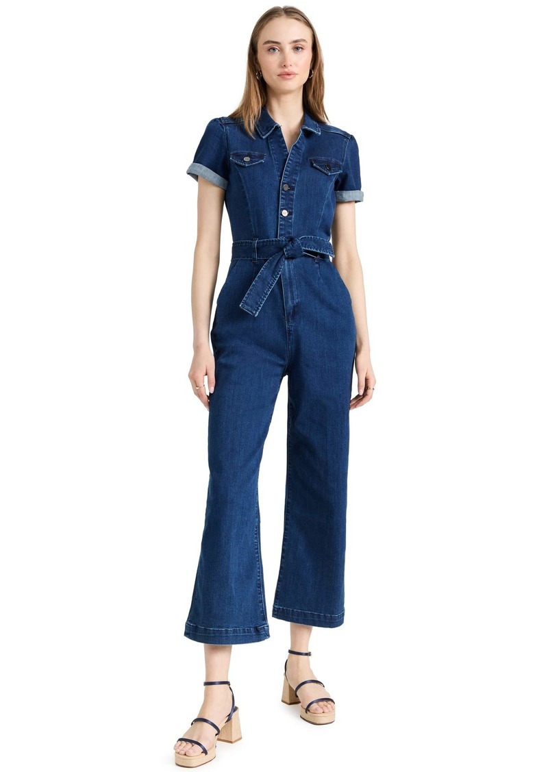 PAIGE Women's Anessa Short Sleeve Jumpsuit  Blue