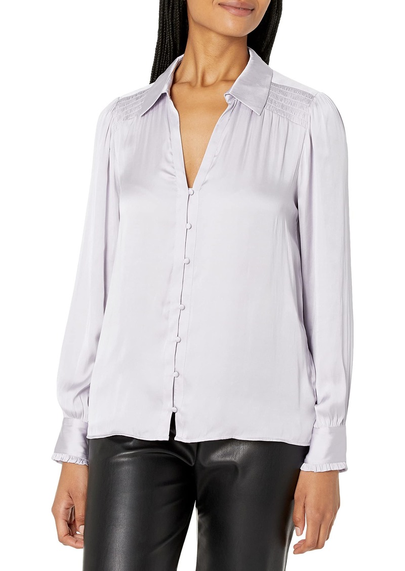 PAIGE womens Augustine Collard Covered Buttons Smacking Detail at Yoke in  Blouse   US