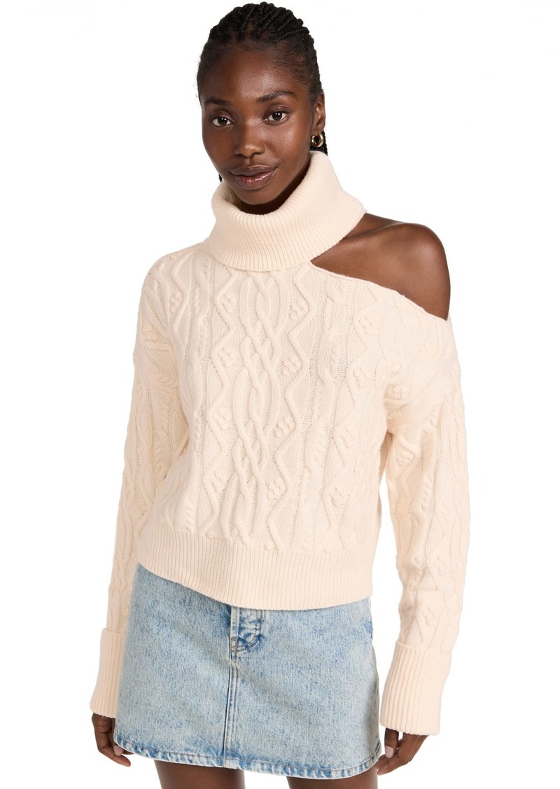 PAIGE Women's Cable Knit Raundi Sweater  Off White M