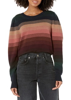 PAIGE womens Callisto Crew Neck Slightly Cropped Striped in  Sweater   US