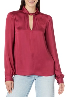 PAIGE Women's Ceres top Long Sleeve Twisted Collar Buttery Soft in  L