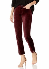 PAIGE Women's Cindy Velvet Twisted Seam High Rise Straight Pant DEEP Ruby
