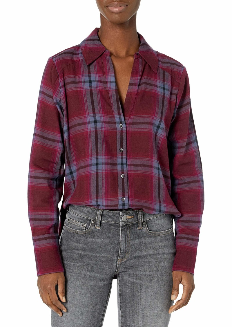PAIGE Women's Davlyn Long Sleeve Button Down Flannel Shirt  XS
