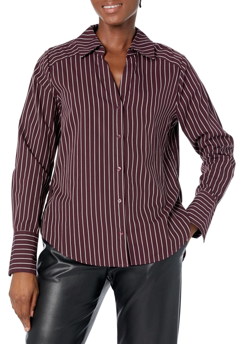 PAIGE Women's DAVLYN SHIRT BLACK CHERRY/WHITE