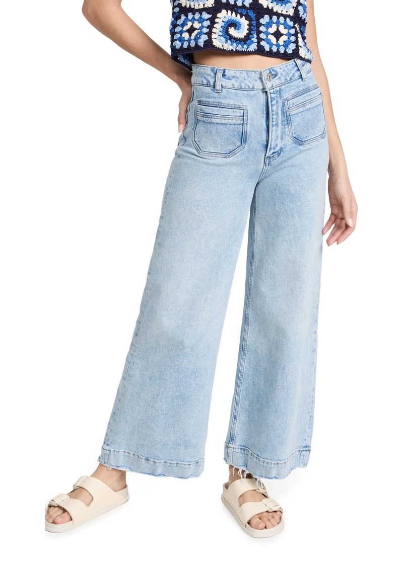 PAIGE Women's Harper Ankle Patch Pockets Jeans  Blue 29