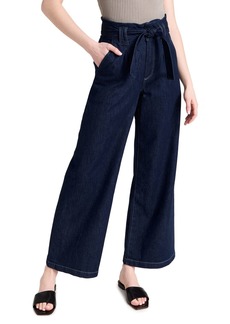PAIGE Women's Harper Jeans with Flutter Waistband + Self Belt  Blue 23