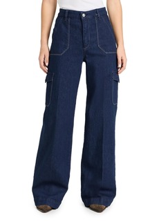 PAIGE Women's Harper Jeans with Utility & Cargo Pockets  Blue 34