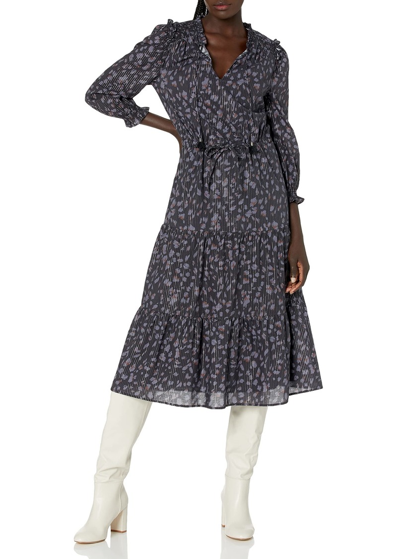 PAIGE Women's Kaylynn Cotton Blend 3/4 Sleeve MIDI Dress  XXS