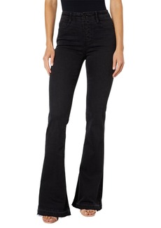 PAIGE Women's Lou high Rise Flare Exposed Button Fly in
