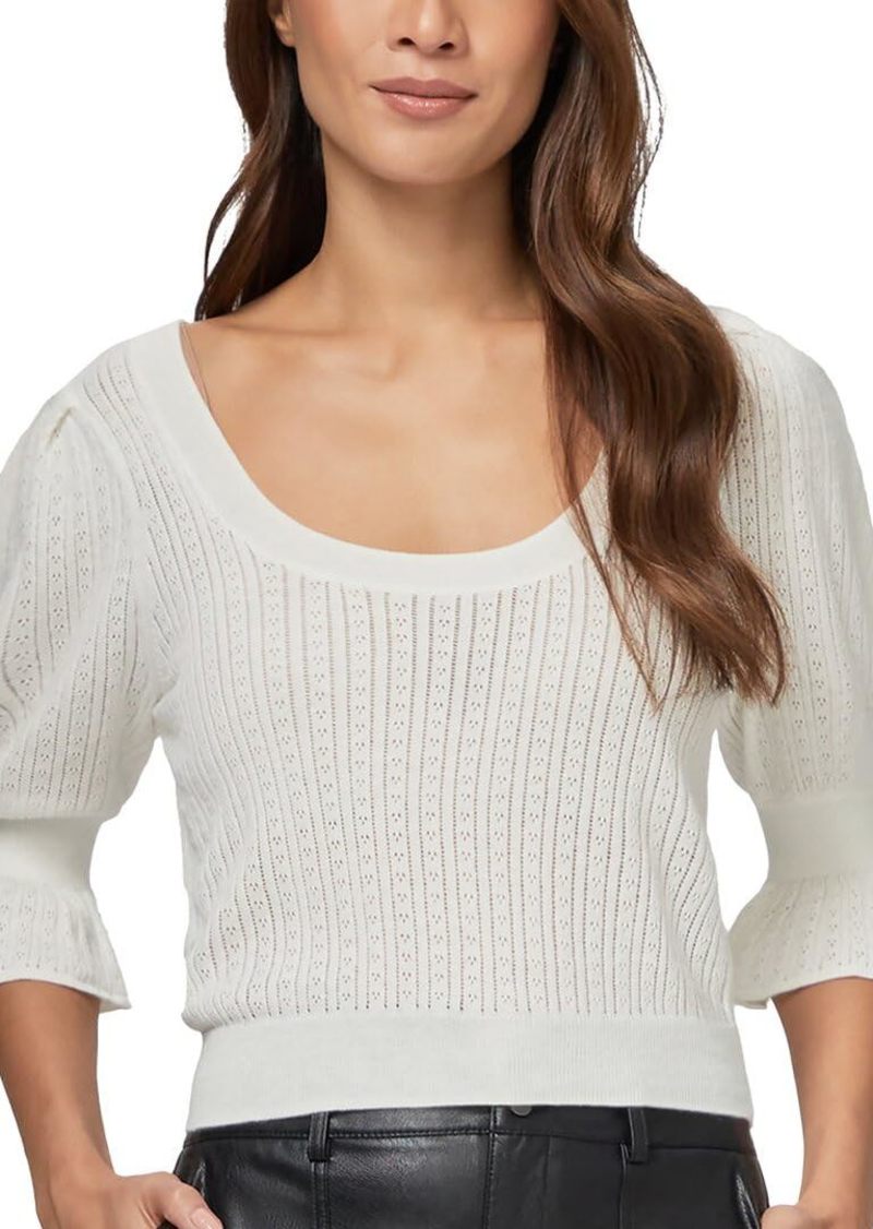 PAIGE Women's Magnolia Sweater Scoop Neckline Elbow Length Puff Sleeve in  L