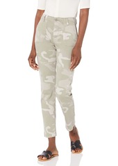 PAIGE Women's mayslie Straight Ankle high Rise Utility Pockets Pant CAMO Print