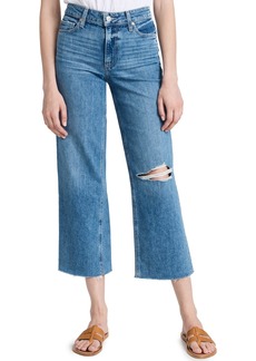 PAIGE Women's Nellie Deconstructed Jeans with Raw Hem  Blue
