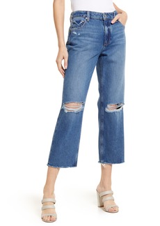 PAIGE Women's Noella High Waist Straight Leg Jeans in Sledge Destructed at Nordstrom