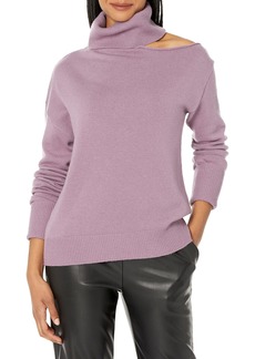 PAIGE Women's Raundi Sweater with turle Neck Shoulder Baring in  XL