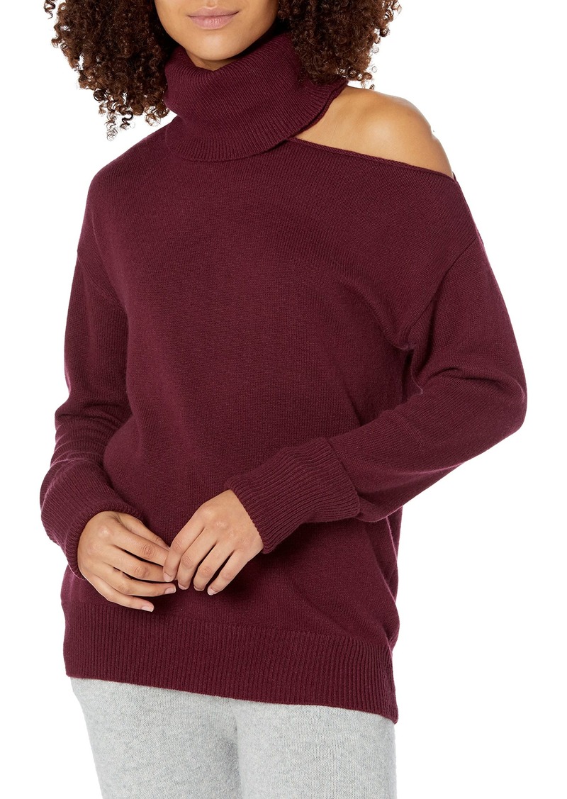PAIGE Women's RAUNDI Turtleneck Relaxed Wool Blend Sweater FIG L