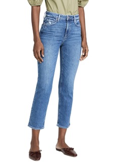 PAIGE Women's Sarah Straight Ankle Jeans with Reverse Waistband  Blue 25