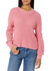 PAIGE Women's yenni Sweater in Scallop Neckline Slightly Cropped Super Soft Cotton in  M
