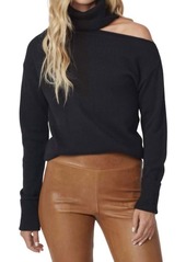 Paige Raundi Open Shoulder Sweater In Black