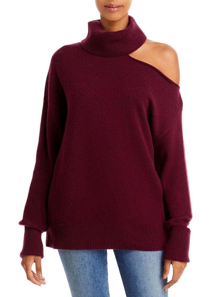 Paige Raundi Womens Turtleneck Cold Shoulder Pullover Sweater