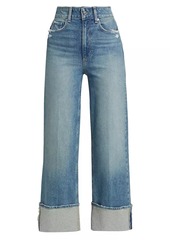 Paige Storybook Distressed Mid-Rise Cuffed Jeans