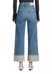 Paige Storybook Distressed Mid-Rise Cuffed Jeans