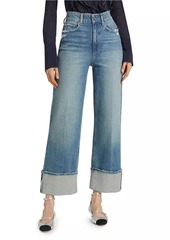 Paige Storybook Distressed Mid-Rise Cuffed Jeans