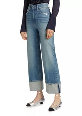Paige Storybook Distressed Mid-Rise Cuffed Jeans