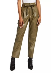 Paige Tesse Belted Faux Leather Cargo Pants