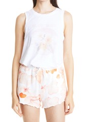 PAIGE Kaelie Blue Bird Graphic Tank in White Straw at Nordstrom