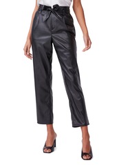 PAIGE Melila Paperbag Waist Faux Leather Pants in Black at Nordstrom
