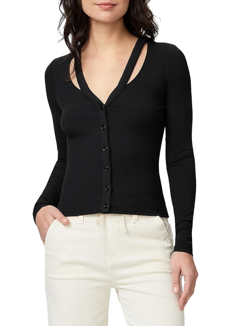 Paige Womens V Neck Button Front Cardigan Sweater