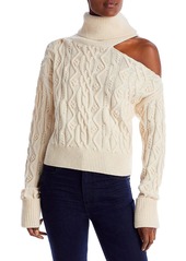 Paige Womens Wool Turtleneck Crop Sweater
