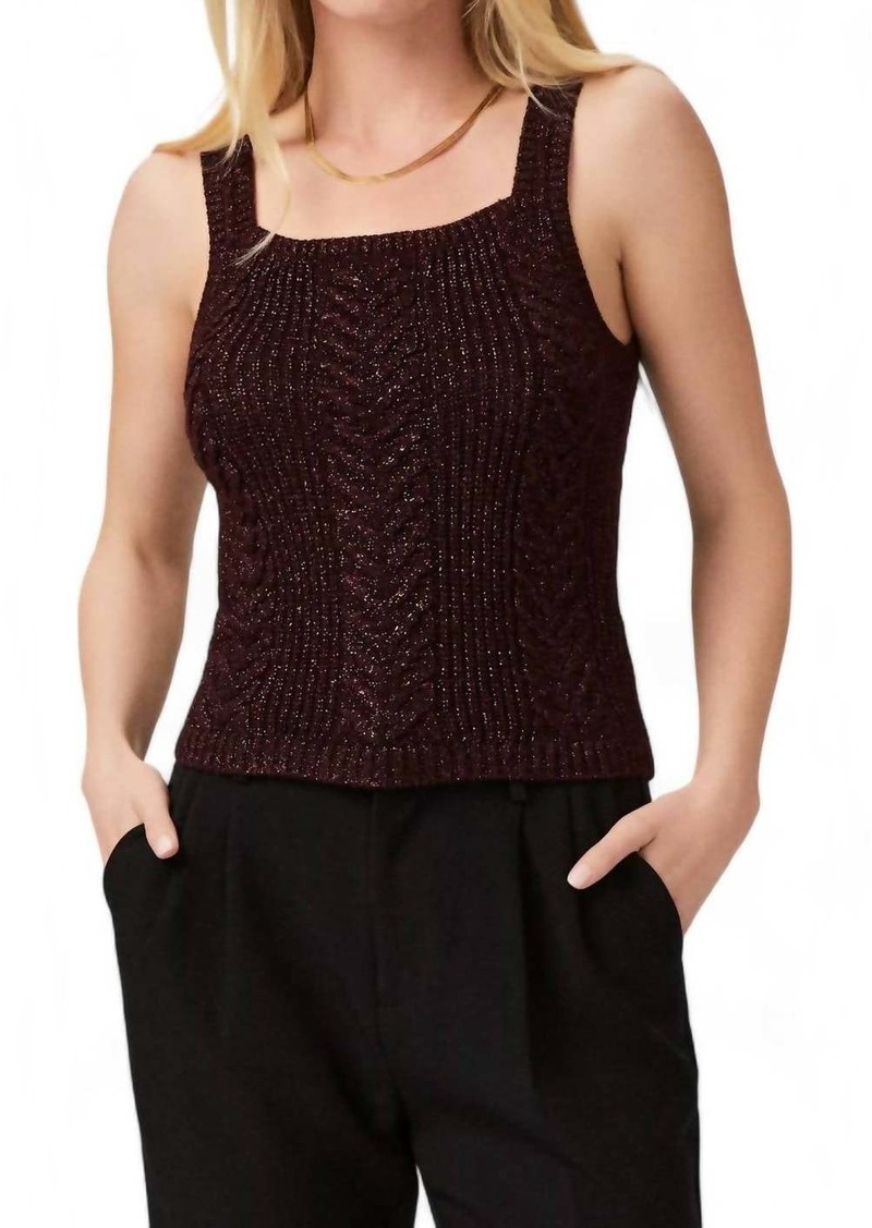 Paige Yuka Sparkle Sweater In Burgundy