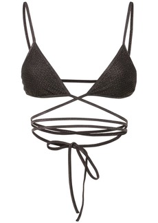 Palm Angels B Lurex Criss-cross Triangle Bikini Top