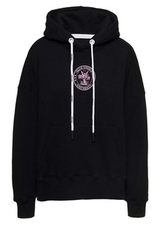 Black College Hoodie in Cotton Woman Palm Angels