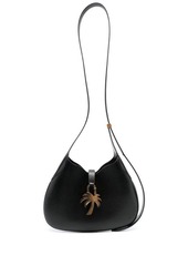 Palm Angels Black Hobo Bag with Plam Tree Plaque Detail in Leather Woman