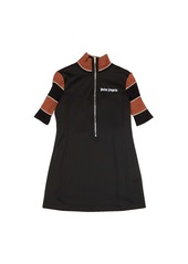 Palm Angels Black Zip Turtleneck Mini Dress