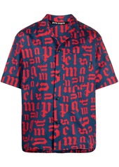 Palm Angels logo-print short-sleeve bowling shirt